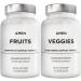 Amen Fruits + Veggies Vitamins Bundle Raw Whole Food Multivitamin Capsules Greens Vegetables Red Fruits & Berries Vegan Blend Fibers + Phytonutrients Superfood Minerals Supplement Non-GMO 180 ct