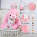 Doladola Baby Hooded Onesie Romper | Toddler Animal Jumpsuit | 3-6 Months | Pink Rabbit | Autumn Winter Outfit - Buy Online on GoSupps.com