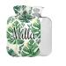 Tropical summer palm leaves personalized BPA-free hot water bottle with reference 2 l large hot water bag for pain relief bed hand and feet 2l 12#