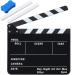 Film Clapboard 12 x 9.5 Inches Acrylic Movie Directors Clapboard Cut Action Scene Slate Studio Video Film Clapper with 2 Pieces White Ink Erasable Pen and Blackboard Eraser for Scene Shot Supplies