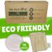 Reusable make-up remover pads 16 organic cotton towels bamboo fiber washable round three-layer vegan environmentally friendly ideal for normal greasy or sensitive skin including washing bags