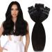 Vivien Extensions real hair clip in black extensions clip in real hair remy clip in extensions real hair natural black #1b 50cm 140g/7pcs 20 inch-140g-clip-PU 1-1 CP #1