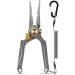 TRUSCEND Fishing Pliers Saltwater with Mo-V Blade Cutter, Corrosion Resistant Teflon Coated Muti-Function Fishing Gear as Split Ring Plier Line Cutter Hook Remover, Fishing Gifts for Men Unique A-space Grey
