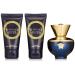 Versace 8011003843770 Dylan Blue By for Women - 3 Pc Gift Set 1.7oz Edp Spray 1.7oz Shower Gel 1.7oz Body Lotion 3 count Gold
