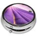 Buy Romantic Purple Lavender Mini Round Pill Box - 3 Compartment Travel Organizer for Home & Office - Buy Online on GoSupps.com