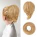 BARSDAR HAARDIAR HAIR Extensions Hair-Knoten-Horse-Echanration straight synthetic hair part short ponytail rolls hair jewelry simply scrunchy for women light strawberry brown 22# light strawberry brown