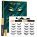 VESHELY Magnetic Eyelashes with Eyeliner ,Natural Looking Magnetic Eyelash Kit Waterproof,10 Pairs 3D/6D False Fake Eye Lashes Sets Pack and 2022 Upgrade Liners - Easy to Remove