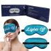 Sleep Mask for Women Men Adjustable Silk Eye Mask Funny Blackout Night Blindfold for Sleeping Aid Travel Naps Blocks Light (Aquamarine Blue)