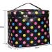 HQdeal Cute Polka Dots Makeup & Toiletry Bag - Black | Stylish Cosmetic Bag for Travel - Ideal for International Shipping - Buy Online on GoSupps.com