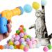 SXFENG Cat Toys Interactive Cat Toy 100pcs Cat Pom Pom Balls with Cat Toy Launcher Cat Toy for Cats and Kittens Toy for Indoor Pets Cat Exercise Training Chasing (100pcs)