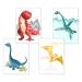 Dino poster children's room decoration for baby rooms children's poster set baby shower DIN A4 without picture frames animal pictures dinosaur murals for boys and girls (4 Set A)