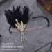 Handcess 1920s Flapper Feather Headband Black Feather Crystal Headband Women's Vintage Pearl Flapper Headpiece 20's Theme Cocktail Hair Accessories for Costume Prom Carnival Party - Buy Online on GoSupps.com