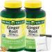 Spring Valley Ginger Root 550mg Dietary Supplement Capsules Digestive Health 100 Count per Bottle (Pack of 2) Set with Basket Goods Store Polybag (1)