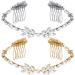 OIIKI Bridal Crystal Rhinestone Hair Combs Clips  Wedding Hair Piece with Side Combs  Sparkling Hair Accessories for Women  Girls Parties (Gold  Silver)