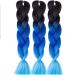 LDMY Jumbo Braiding Hair Extensions - Ombre Two Tone Black Blue 6pcs/Pack 100g Each - Perfect for Stylish Hairstyles - Buy Online on GoSupps.com