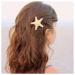 Iaceble Bohemia Starfish Hair Clip Barrette Sea Star Side Clip Hairpin Natural Starfish Headwear Beach Festival Hairclip Hairpin Decorative Hair Accessory for Women and Girl Headdress