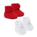Royal Icon Newborn Baby Booties 0-3 Months Baby Boys Girls Pom Pom Booties Adorable Warm Soft Stylish Bootees Ideal for Indoor and Outdoor Use RI408 3 Months White Red Ri408