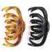 2 Pack 4.3 Inch Large Hair Claw Clips Women Girls Medium Thick Hair Matte Nonslip 90's Strong Hold Jaw Hair Claw Clamps(Black&Light Tortoiseshell)