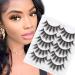 Artificial eyelashes 3D dramatic false eyelashes naturally look 5 pair dense fake lashes fluffy volumines strip eyelashes strip lashes reusable false eyelashes from glowing win natural-5 pairs