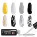 4x Gel Nail Liner Polish Pen UV LED Painting Gel Polish Set for 3D Nail Art DIY Nail Design Pull Line Pen Nail Drawing Nail Painting Polish for Manicure Salon Classic Black & White & Gold & Silver 4 colors