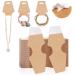ZABARE 200 Pcs Necklace Display Cards with Adhesive  Thick Bracelet Keychain Display Cards  Kraft Paper Necklace Cards for Jewelry Display Selling Khaki