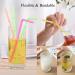 FOREVERIE 100 PCS Regular Plastic Flexible Bendy Straws Disposable for Drinking 0.24 Inch/6mm Diameter 8.27 Inches/21cm Length Soft Semi Clear Multi Light Colors Mix - Buy Online on GoSupps.com