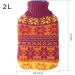 2 Liter Premium Classic Rubber Hot Water Bottle with Cute Knit Cover - Purple/Snowflake Design (2 Piece Set) - Buy Online on GoSupps.com