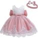 LZH Baby Girls Lace Dress with Bowknot Flower for Wedding & Baptism | 0-24 Months & 2-3 Years | Bean Powder - Buy Online on GoSupps.com