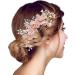 Vokowin Bridal Flower Side Hair Clips Hair Clip Rhinestone Bridal Hair Accessories Floral Bridal Headpiece Fashion Girls Wedding Hair Piece (Pink) (K52-1) - Buy Online on GoSupps.com