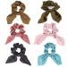 6 Pieces Bow Ponytail Holder Hair Ties Ropes Rabbit Ear Elastic Hair Hair Elastics Scrunchies Chiffon Ponytail for Holding Ponytail and Hair Styling