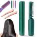 Rechargeable Mini Hair Straightener Rechargeable Straightening Brush Portable Mini Travel Cordless Hair Straightener Brush with 3 Temperature Adjustment (Green)