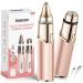 2 in 1 Eyebrow Trimmer for Women Flawless Facial Hair Remover Rechargeable Hair Removal Device Face Shaver Razors with LED Light Facial Hair Remover for Women Face Lip Peach Fuzz Pink