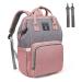 Mooedcoe Baby diaper backpack casual diaper bag multifunctional large capacity baby bag waterproof travel backpack for on the go pink