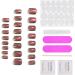 24PC Short Holographic Red Fake Nails Set with Glue - Elegant Touch Press On Nails for Women - Perfect for Party Daily Wear (JP1979) - Buy Online on GoSupps.com