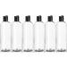 16 oz Clear Plastic Bottles with Black Disc Top Caps - Pack of 6 | BPA-Free, Refillable Containers for Shampoo, Lotions, Creams | Made in USA - Buy Online on GoSupps.com