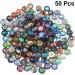50 Set Printed Glass Cabochons - Flat Back Round Pebbles for Vintage Jewelry & Handicrafts - 1.4cm Gemstone Art Supplies - Buy Online on GoSupps.com