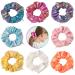 8 Piece Tie Dye Scrunchies Velvet Pocket Hair Scrunchies for girls  Shiny Scrunchies Elastic Hidden Pocket Metallic Hair Tie for Womens  Colorful Hair Bands scrunchies with Zipper  Pocket Money Chapstick Storage Bag Wall...