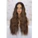 Colorfulpanda Long Ombre Brown Blonde Wig for Women - Natural Wavy Curly Heat Resistant Hair with Dark Roots - Perfect for Everyday Wear and Cosplay Parties - Buy Online on GoSupps.com