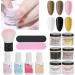 Nail Dipping Powder Set - Nail Kit Starter Nail Art Powder Professional Top Base Coat Gel Dust Brush 6 Color Manicure Tool Set for Nail Artist Salon Home Use (K1215) - Buy Online on GoSupps.com
