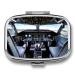Airplane Cockpit Pill Box Cute Square Pill Case Portable Medicine Tablet Vitamin Holder Organizer for Purse Pocket