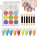 Poudre scintillante pour ongles | Finition miroir magique brillante 9 couleurs | Art d grad arc-en- D coration DIY pour femmes filles P ques Halloween No l CF01
