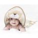 All Kids United Baby towel with hood made of 100% cotton eco-tex 100 I hooded towel for babies and children I 76 x 76 cm frote cauch towel baby bath towel beige