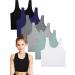 6 Pieces Girls Dance Tank Tops Racerback Crop Tank Tops Sleeveless Dance Top for Ballet Teens Gymnastics Dancewear White, Gray, Navy, Green, Black 11-12 Years