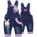 KIDSCOOL SPACE Baby Girl Jean Overalls | Toddler Denim Bunny Outfit 3-6 Months Blue - Buy Online on GoSupps.com
