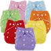7Pcs Baby Cloth Nappies Reusable Pocket Nappy Washable and Reusable Cloth Nappies Comfortable for Babies Multi-Color Comfortable Cloth Diapers for Baby Infants Boys Girls