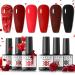 RSTYLE UV Nail Polish Gel Nail Polish Set 16 Pieces Shellac Nail Polish Nail Gel Colours UV Gel Shellac Nail Polish Gel Nails Starter Set for DIY Nail Art Nail Design Brown 5 ml
