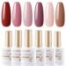 Gellen Gel Nail Polish Set 6 Colors Pink Nude Gel Polish Starter Kit Barely Pink Warm Neutral Peach Nail Polish Tender French Gel Polish DIY Home Salon Gel Nail Art Manicure Kit for All Seasons A-Nude Neutrals