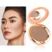 Oulac satin matt bronzer face makeup with mirror highly pigmented bronzing powing bronzing blush dual purep sun kissster natural look vegan & cruelty-free BS02 BS02 Omega 8.5 g (1 Pack)
