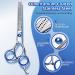 Gimars 5 in 1 Professional Dog Grooming Scissors Kit - Titanium Coated Straight, Thinning, Curved Shears & Comb Set with Safety Round Tip - Heavy Duty, 4CR Material, Blue Color - Buy Online on GoSupps.com