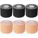 CHOIMOKU Athletic Tape Knee Tape 2inches Uncut Kinesiology Tape Waterproof 2" Sports Tape for Muscle Support Ankle Shoulder 6 Rolls (3x Beige 3x Black)